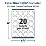 Avery Laser/Inkjet Circle Multipurpose Labels, 1.75" Dia., White, 500 Labels/Pack (94509)~#|#~982EFAA4-2B1B-48AE-864BDA4AF4952F54_sc7