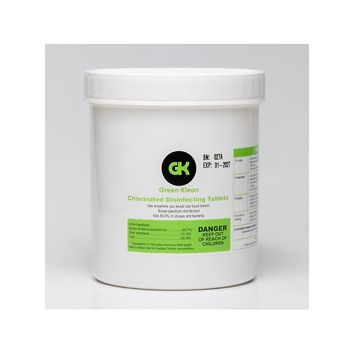 Green Klean Disinfecting Chlorinated Tablets, 120/Bottle, 2