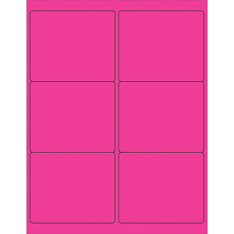 Tape Logic Laser/Inkjet Address Labels, 4" x 3 1/3", Fluorescent Pink, 600/Carton (LL180PK) image 1