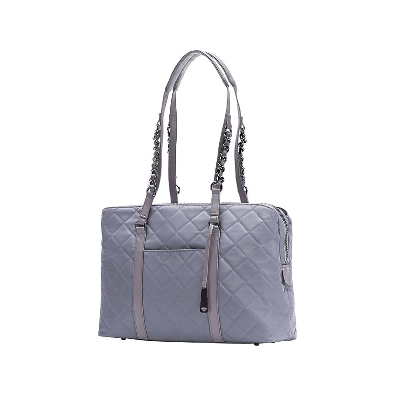 Francine Collection No. 5 Classic Gray Quilted Nylon Laptop Tote (FFTGYNO5) image 1