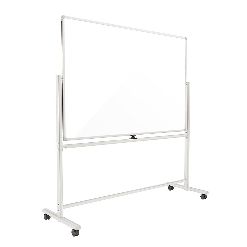 TRU RED™ Magnetic Painted Steel Mobile Dry Erase Board, Aluminum Frame, 40"H x 60"W (TR62828) image 1