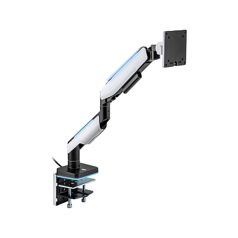 Mount-It! Adjustable Monitor Arm, Up to 49" Monitor, Grayish White/Matte Black (MI-4881) image 1