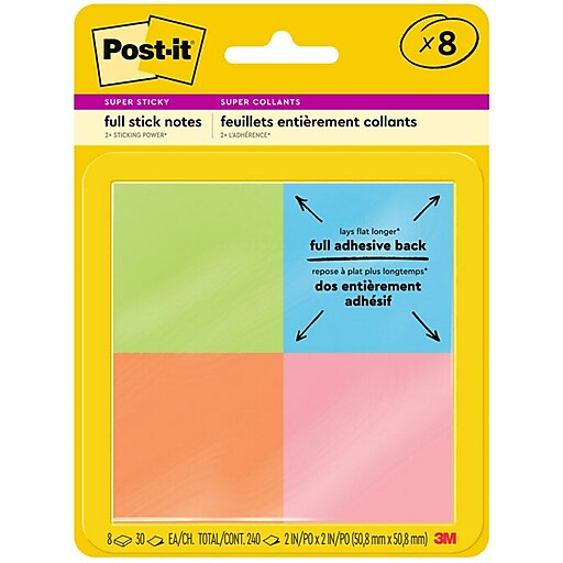 Post-it Super Sticky Notes, 5 x 8, Energy Boost Collection, Lined, 45  Sheet/Pad, 4 Pads/Pack (5845SSUC)