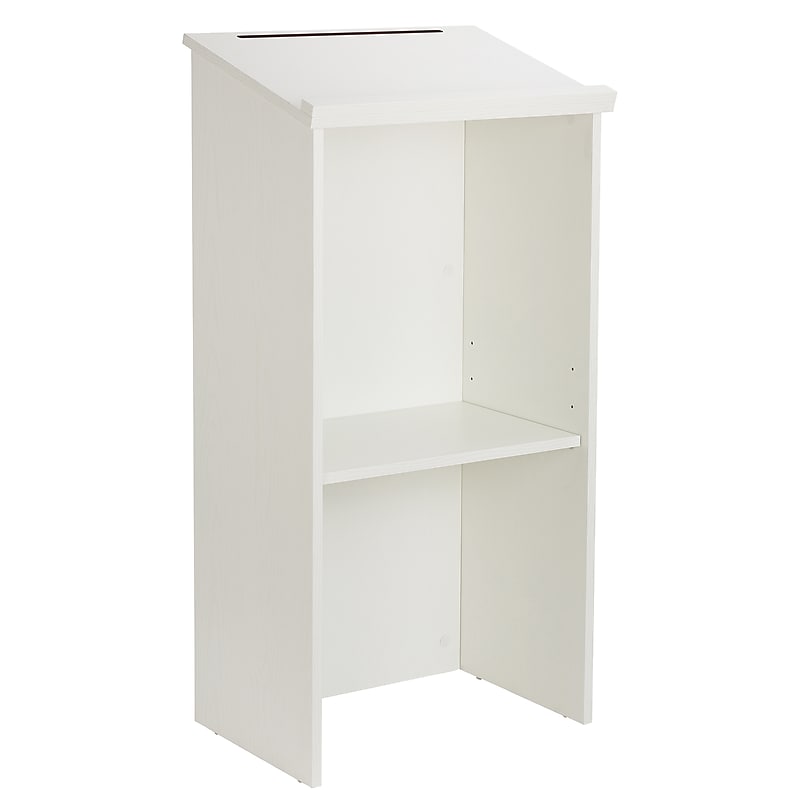 AdirOffice 46"H Floor Standing Lectern with Adjustable Shelf, White (661-01-WHI) image 1