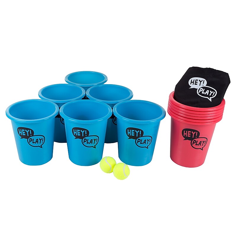Hey! Play! Giant Yard Pong Outdoor Set, Blue/Red (80-ZS-BP001) image 1