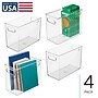 iDESIGN Small Plastic Storage Bin, Clear, 4/Pack (29402M4)~#|#~984E850B-CE94-40CA-83BC0BA7854A5FF4_sc7