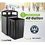 Alpine Industries Steel Outdoor Trash Can with Dome Lid, 40 Gallon, Silver, 2/Pack (ALP471-40-SIL-2PK)~#|#~985B6C1E-229E-4A5C-BE0F9BE0F45D1EE0_sc7