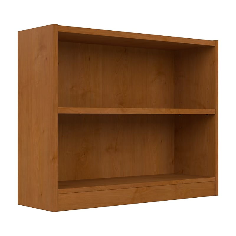 Bush Furniture Universal 30"H 2-Shelf Bookcase with Adjustable Shelf, Natural Cherry (WL12466) image 1