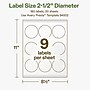 Avery Hemp Round Laser/Inkjet Multipurpose Labels, 2-1/2" Dia, Off-White (180/Pack)~#|#~985E5C74-02FE-4DC1-BE11C86DD6764449_sc7