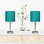 Creekwood Home Oslo Duo 19.5" LED Table Lamp with USB Port, Brushed Steel/Teal Shade, 2/Set (CWT-2012-TL-2PK)~#|#~9860FD18-C433-4A2C-B966F9B1FCBD31D4_sc7