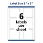 Avery Laser/Inkjet Square Multipurpose Labels, 3" x 3", White, 30 Labels/Pack (94101)~#|#~986206FC-8D56-42F8-A45D7FFFF2D139E9_sc7