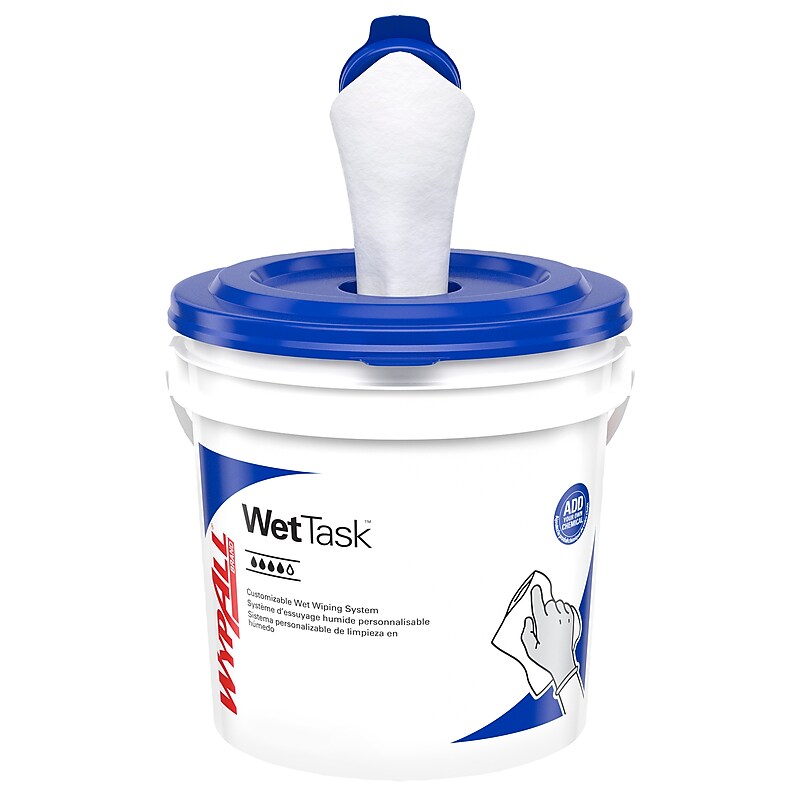 WypAll CriticalClean WetTask Fabric Cleaning Wipers, 12.5" x 12", White, 140 Sheets/Roll, 6/Carton (06411) image 1