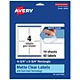 Avery Laser/Inkjet Rectangle Multipurpose Labels, 4-3/4" x 3-3/4", Clear, 40/Pack (94254)~#|#~98658A4D-256D-4A05-B1082A3CF578C827_sc7
