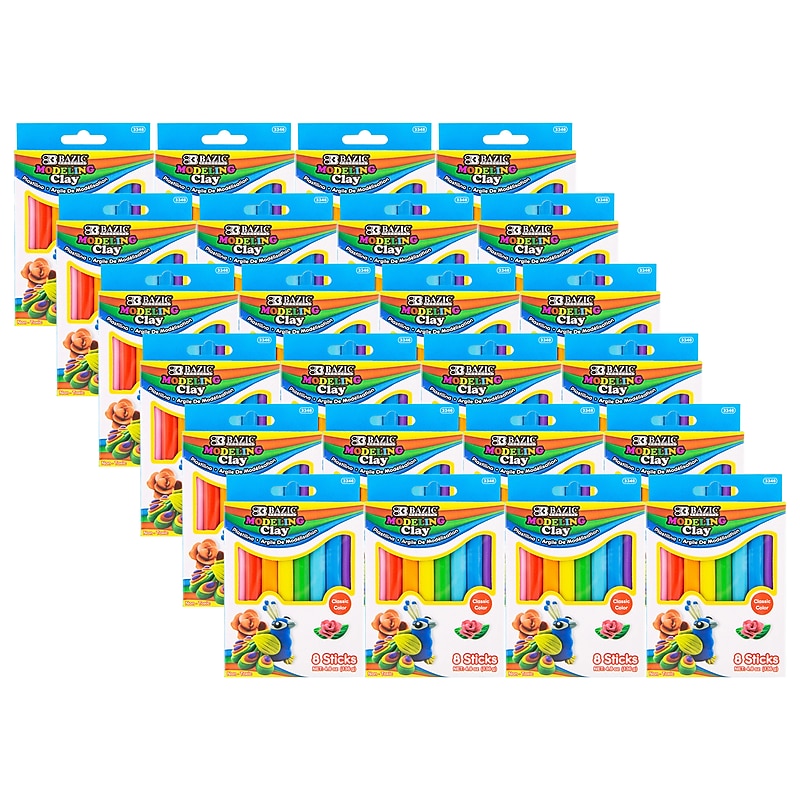 Bazic Modeling Clay Sticks, Assorted Colors, 24/Bundle (BAZ3346-24) image 1