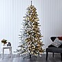 Nearly Natural 7.5' Flocked Livingston Fir Artificial Christmas Tree with Pine Cones and 500 Clear Warm LED Lights (T1613)~#|#~986DFD39-29AA-43C6-A6795B8538C9BD33_sc7