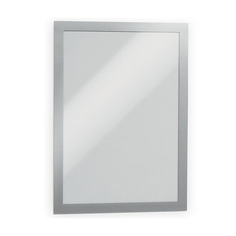 Durable Duraframe Sign Holder, 8.5" x 11", Wall Mounted, Gray/Silver, 2/Pack (476823) image 1