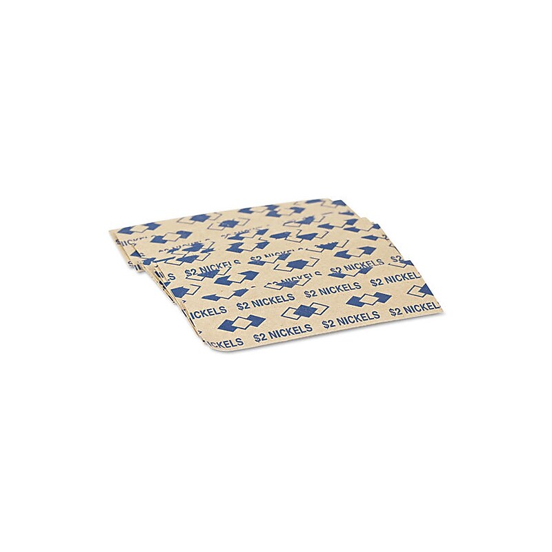 PM Company Tubular Flat Paper Coin Wrappers for 40 Nickels, Blue, 1,000/Pk (53005) image 1