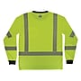 Ergodyne GloWear 8371BK High Visibility Long Sleeve Black Bottom T-Shirt, ANSI Type R Class 3, Lime, 2XL (22296)~#|#~9873C8CF-D828-469F-8B9F5A52E2AE1F01_sc7