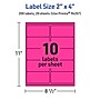 Avery Laser/Inkjet Rectangle Multipurpose Labels, 2" x 4", Neon Magenta, 200/Pack (94207)~#|#~9876998C-A952-45EC-9F5E4EB7CBA38090_sc7