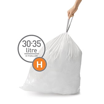 Plasticplace 13 Gallon Trash Bags 1.2 Mil White Drawstring Garbage Can Liners 24x27 (100 Count)