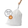 simplehuman Code H 8-9.3 Gallon Trash Bag, 6.5" x 8.9", Low Density, 1.3 mil, White, 240 Bags/Box (CW0258)~#|#~9878FF9C-D890-4BE3-B79D1EDF896FA963_sc7