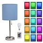 Simple Designs 19.5" LED Table Lamp, Brushed Steel/Blue Shade (LT2024-BLU-CCLB)~#|#~987E55FA-8564-4A38-9076753F8953DC3E_sc7