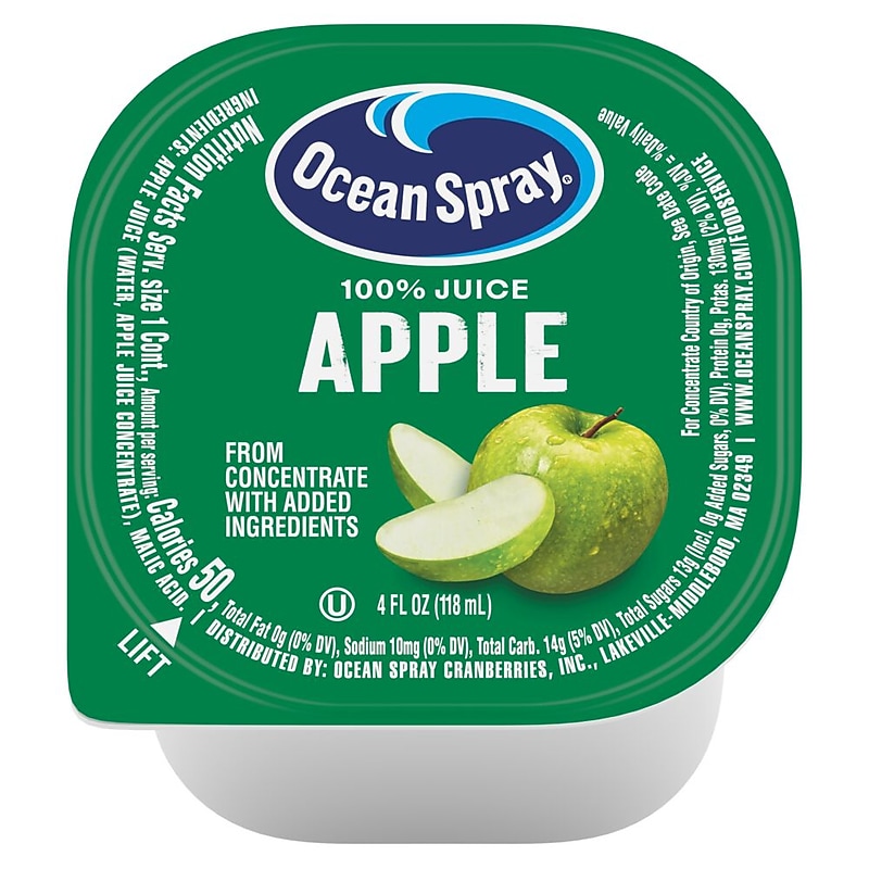 Ocean Spray 100% Apple Juice, 4 oz., 48/Case (00720) image 1