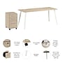 Bush Business Furniture Vista 72"W Desk with 3 Drawer Mobile File Cabinet, Natural Elm (VST001NESU)~#|#~988DCA7E-1F30-4690-B1191562CCB57E4C_sc7