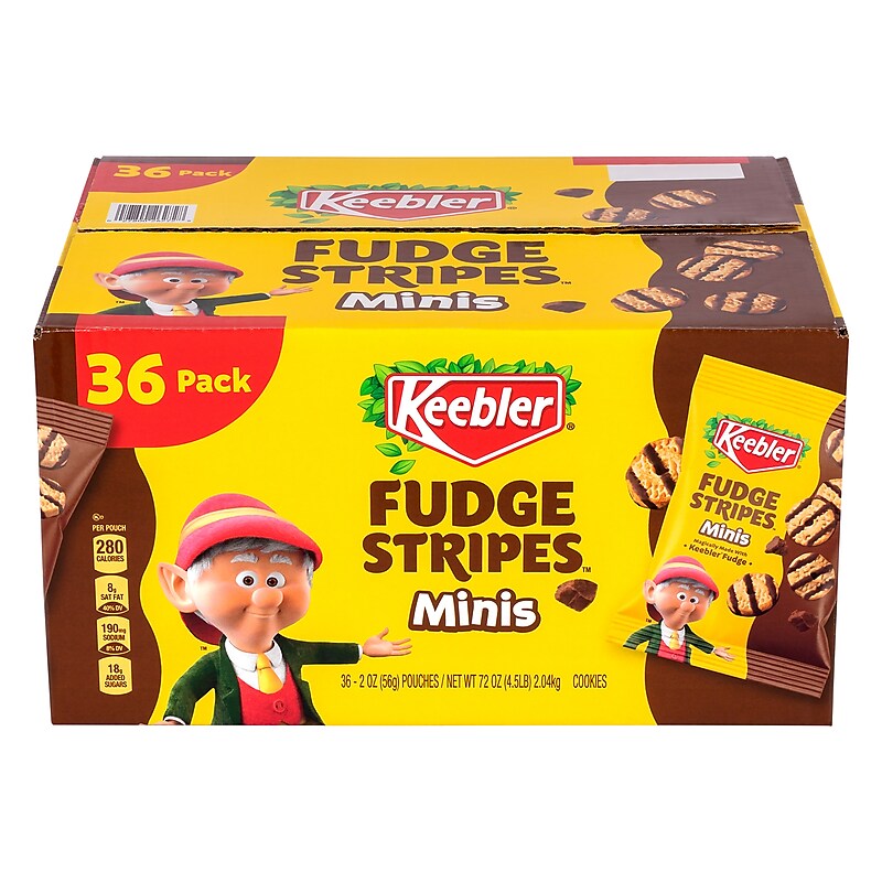 Keebler Fudge Stripes Mini Cookies, 72 oz., 36/Pack (220-02517) image 1
