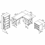 Bush Furniture Key West 60"W L Shaped Desk with File Cabinets and 5 Shelf Bookcase, Washed Gray (KWS017WG)~#|#~989A84FD-BFC5-4C77-BD001AA19EB640D5_sc7