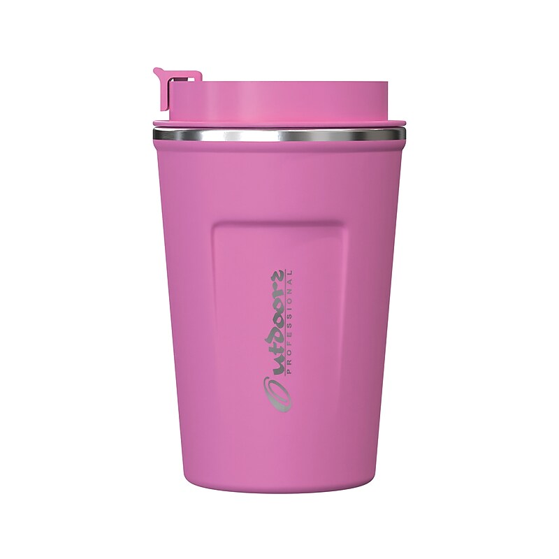 Outdoors Professional Stainless Steel Double-Walled  Coffee Cup, 12.8 oz., Pink (OUTD9430) image 1