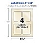 Avery Pearlized Ivory Rectangle Multipurpose Labels, 4" x 3", Ivory, 40/Pack (94252)~#|#~989E4AFA-ACDD-4186-980297B4C7C6C6BC_sc7