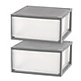 Iris Stackable Storage Drawer, Gray, 2/Pack (500257)~#|#~98A1660C-4C47-472C-976ADE5538DE8817_sc7