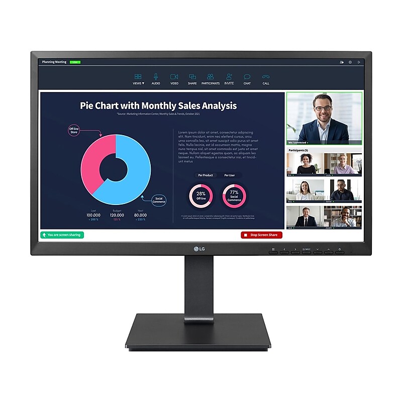 LG 23.8" LCD Monitor, Black (24BP750C-B) image 1