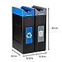 Commercial Zone Avante Series Polyethylene Dual-Stream Trash and Recycling Center, 60 Gallon, Black (787205MSA)~#|#~98A2F504-0B13-4E62-965470F2FB279A13_sc7