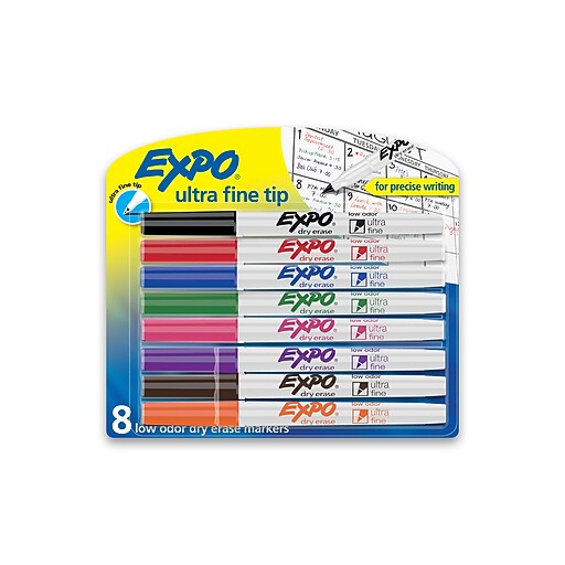 Expo Dry Erase Markers, Ultra Fine Tip, Assorted, 8/Pack (1884309