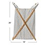 Household Essentials Bamboo X‑Frame Hamper with Cross Pattern, Black/White (HH2314-1)~#|#~98A79DEF-4A23-4CED-A8F94059E4BA3421_sc7