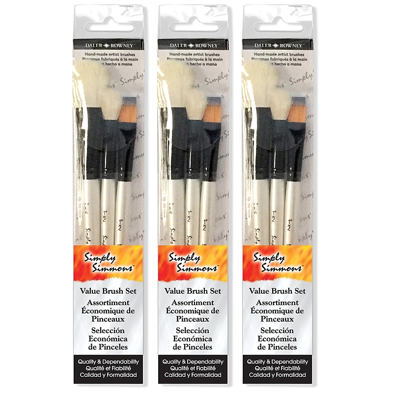 Daler-Rowney Simply Simmons Mop Brush Set, 3/Set, 3 Sets/Bundle (DRW255300005-3) image 1