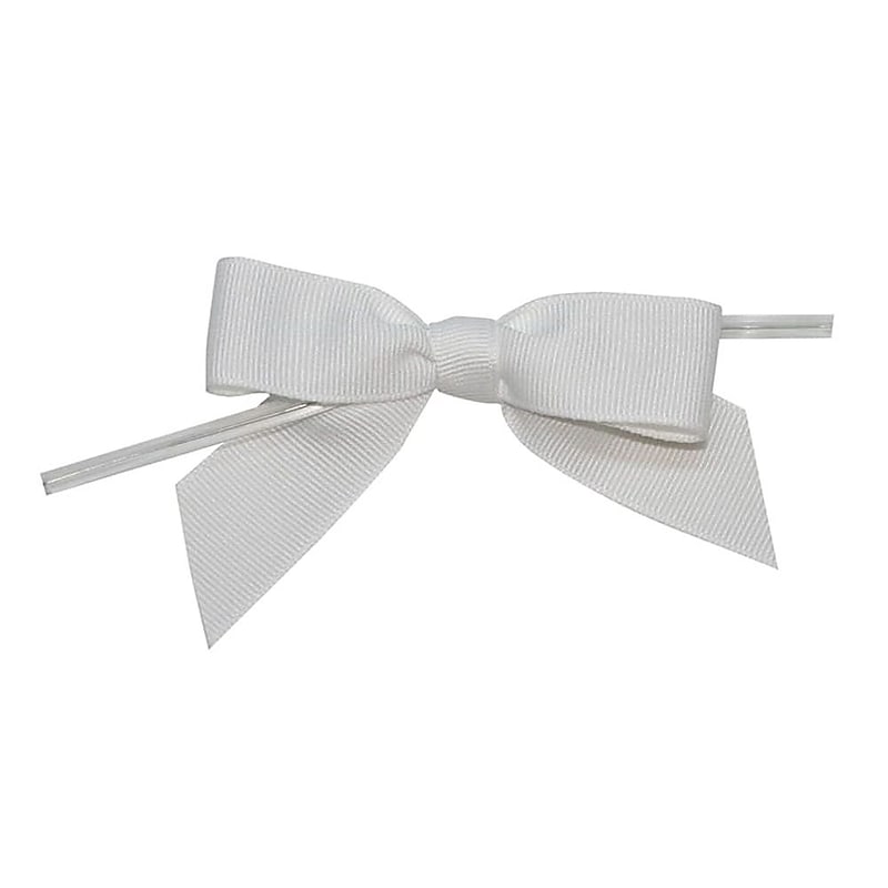 JAM Paper Grosgrain Bows, White Grosgrain, 100/Pack (52640349270) image 1