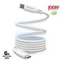 Naztech REcoil Magnetic USB-C to USB-C Braided Cable, 6 ft., White (16049)~#|#~98B7099B-59FA-4AE9-94F3412D385BB6BB_sc7