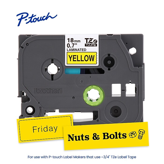 Brother P-touch Laminated Label Tape, 3/4