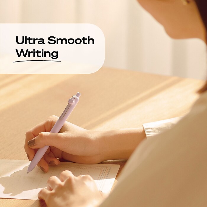 uniball ZENTO Retractable Gel Pen, Medium Point, 0.7mm, Black Ink