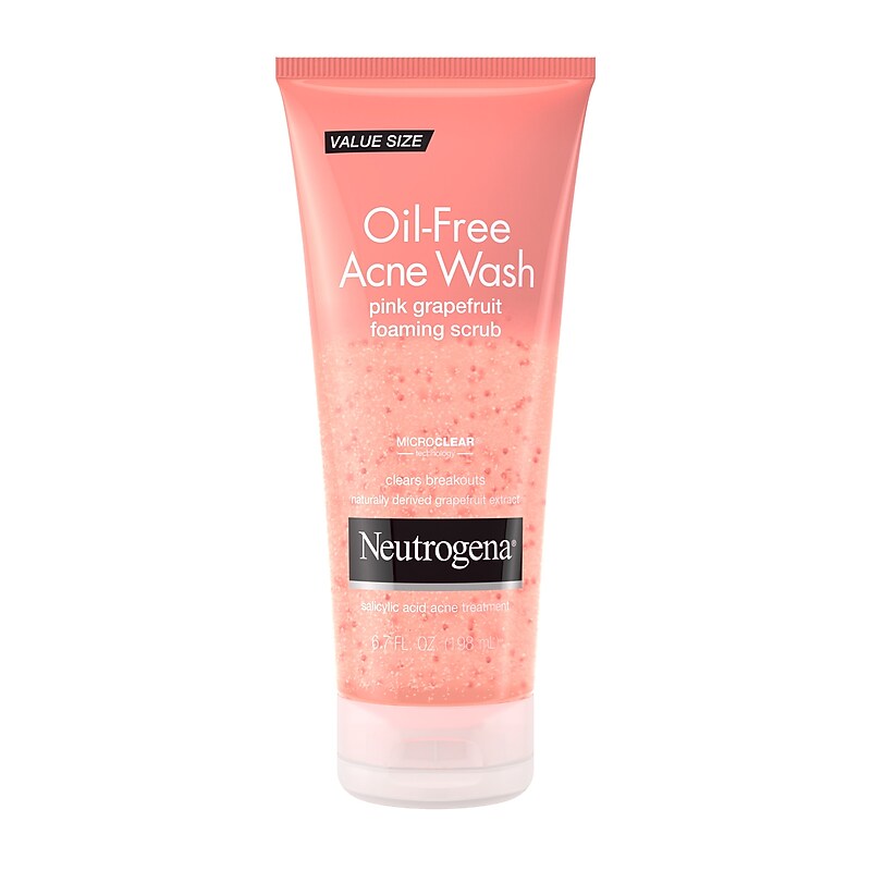 Neutrogena Oil-Free Acne Wash Pink Grapefruit Foaming Scrub, 6.7 Fl. Oz (06447) image 1