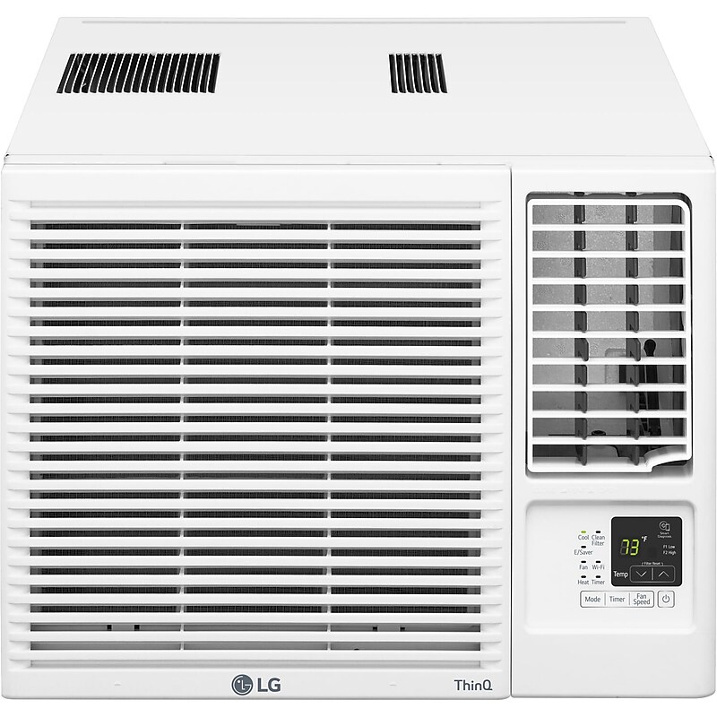 LG 115-Volt 7,600 BTU Window Air Conditioner with Remote, Wi-Fi Enabled, White (LW8023HRSM) image 1