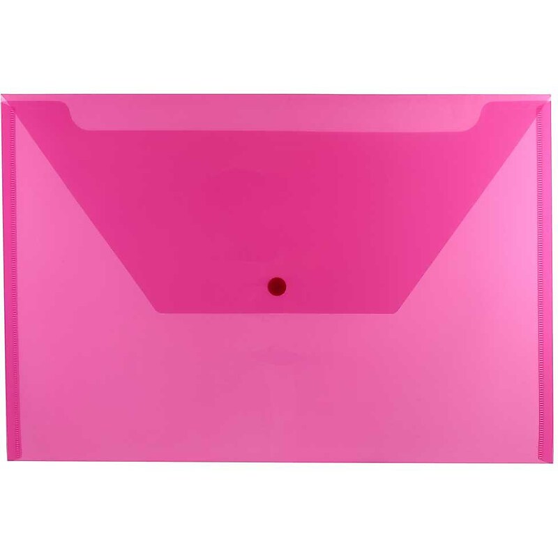 JAM Paper Premium Plastic Document File, 1 Pocket, Legal, Fuchsia Pink, 3/Pack (219S0fux3) image 1