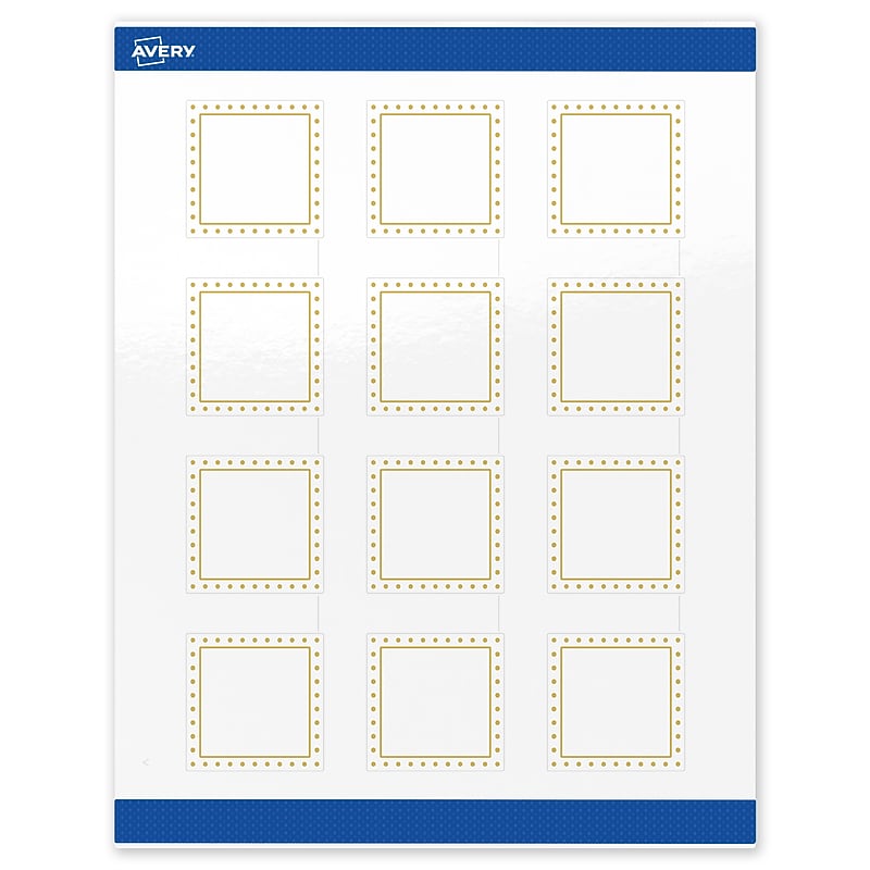 Avery Laser/Inkjet Square Multipurpose Labels, 2" x 2", White, 120/Pack (S00-DHY) image 1
