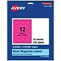 Avery Heart Laser/Inkjet Multipurpose Labels, 2-9/32" x 1-27/32", Neon Magenta (120/Pack)~#|#~98D2CE1E-2377-4C3D-AD7B3481722C45E4_sc7
