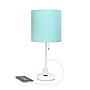 Simple Designs 19.5" LED Table Lamp, White/Aqua Shade (LT2024-AOW-CCLB)~#|#~98D5741E-9212-4813-BA0E7E9E9DEE640F_sc7