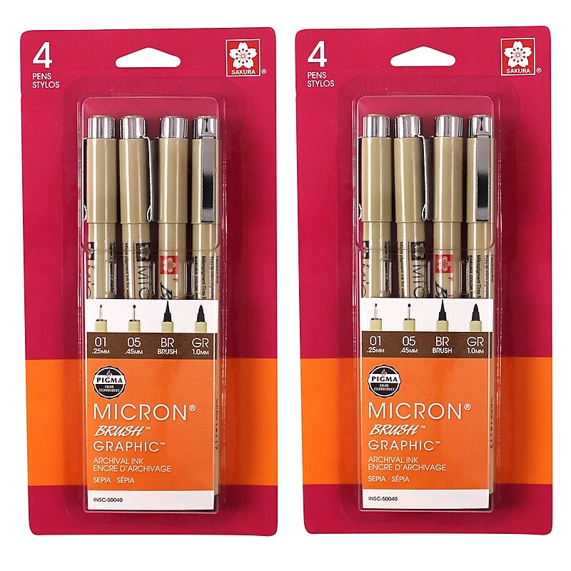 Sakura Pigma Drawing, Fineliner, Assorted Ink, 4/Bundle (SAK50040-2) image 1