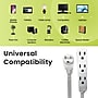 GoGreen Power 15' Extension Cord, 3-Outlet, 16 AWG, White (GG-19615)~#|#~98DCDEC2-2D56-4A8F-802506317780FB55_sc7